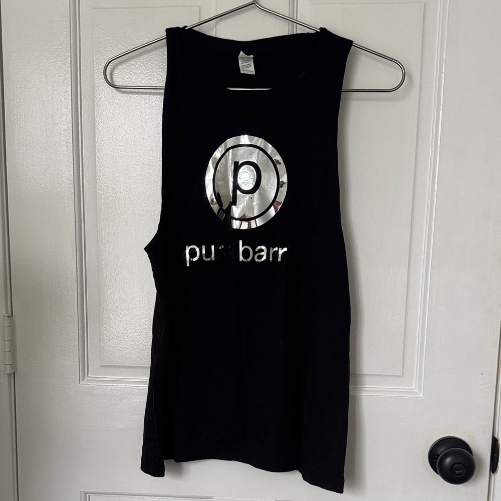 Pure Barre Black Tank Top with Silver Logo